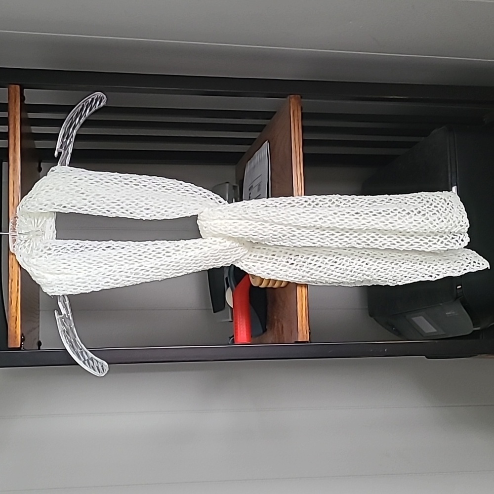 NWOT Hand crocheted scarf.  White.
